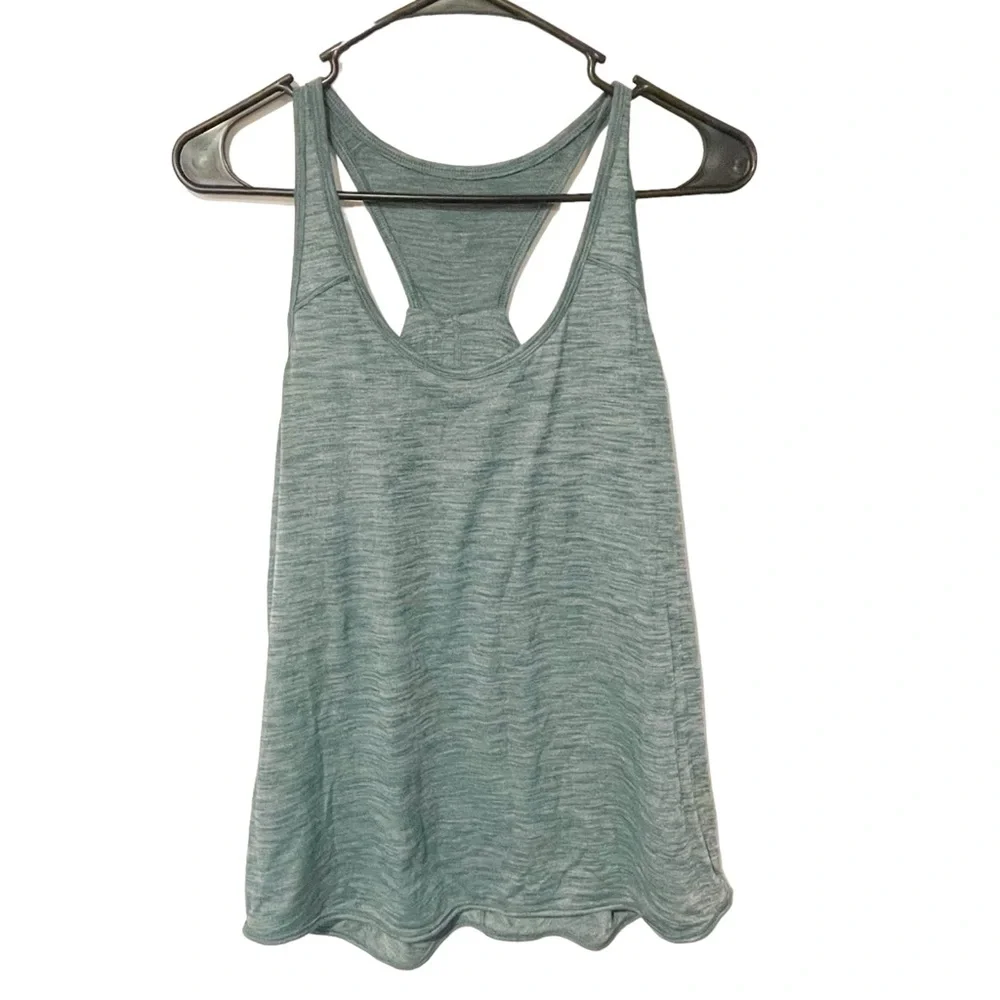Lululemon Womens Essential Deep Green Heathered Tank Top‎ Lightweight